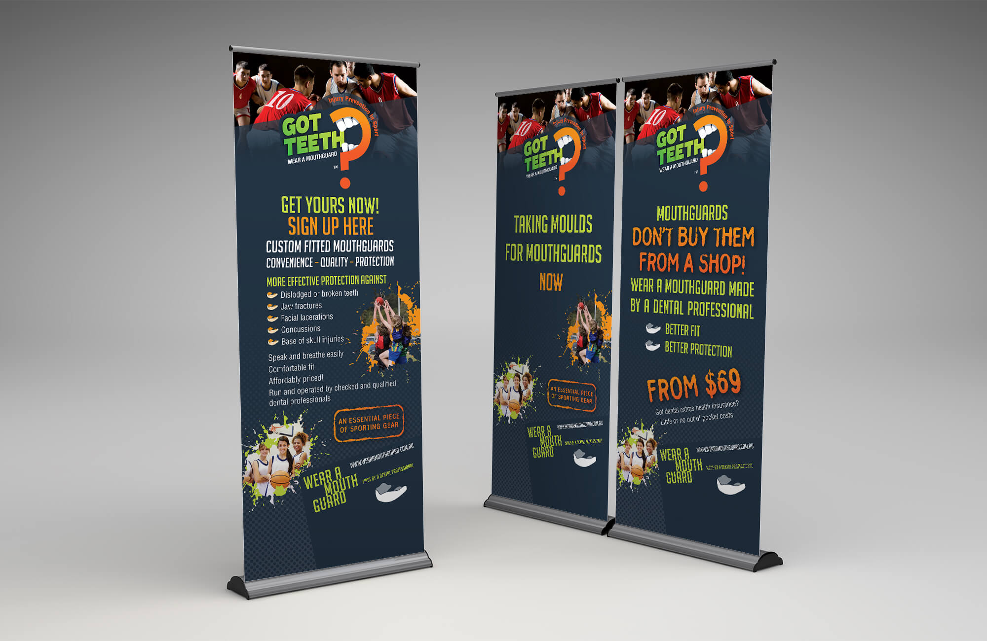 Banner Design, Got Teeth Wear A Mouthguard